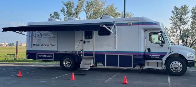 mobile clinic StarLink internet satellite dish installation